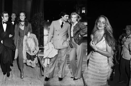圖中從左至右：Marisa Berenson、Patti Hansen和Jerry Hall
